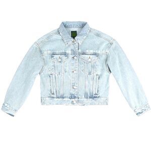 Cropped Jean Jacket Light Blue Acid Washed, NWOT.